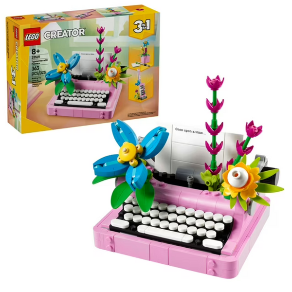 363-Piece LEGO Creator 3 in 1 Typewriter with Flowers Building Set (31169)