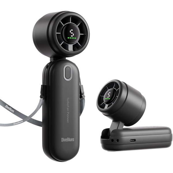 Diveblues USB-C Rechargeable Handheld Turbo Fan (Black or White)