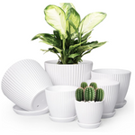 6-Pack Vodotion Indoor Plant Pots with Saucers & Drainage
