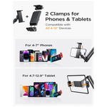 34.6" LISEN Long Arm Gooseneck Holder for 4"-12.9" Tablets