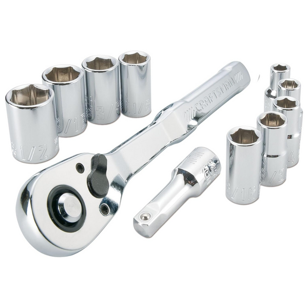 11-Piece Craftsman 1/4" drive SAE 6 Point Socket and Ratchet Set