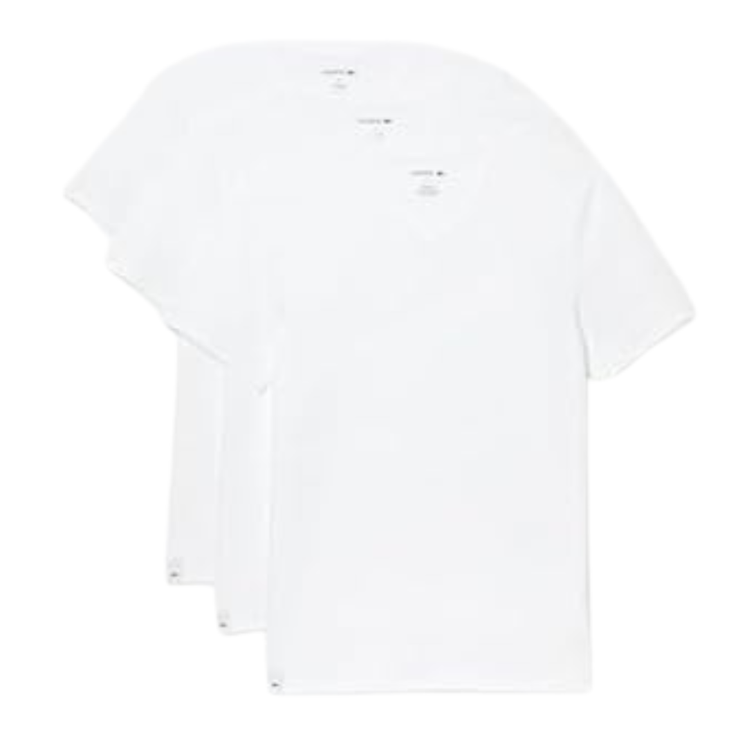 3-Pack Lacoste Men's Essentials Regular Fit V-Neck T-Shirts