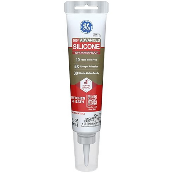 GE Advanced Silicone Waterproof Caulk (2.8 Oz)