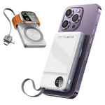 10000mAh Lisen Magsafe Wireless 22.5W Power Bank W/Built-In Cable Pack