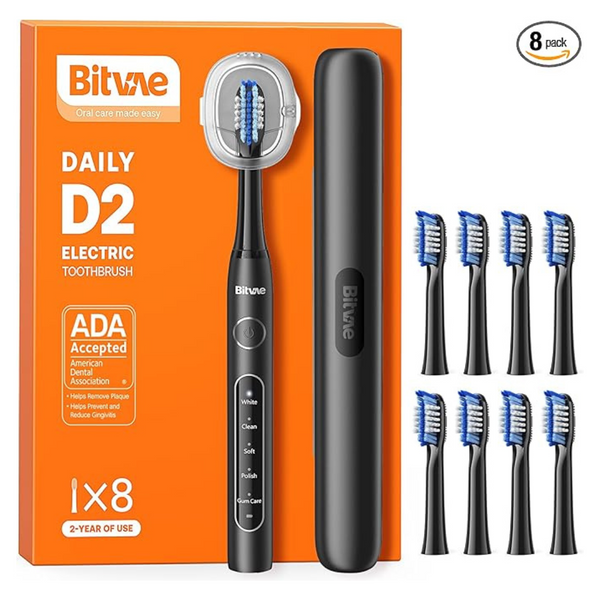 Bitvae Ultrasonic 5-Modes Electric Toothbrush W/ 8 Toothbrush Heads