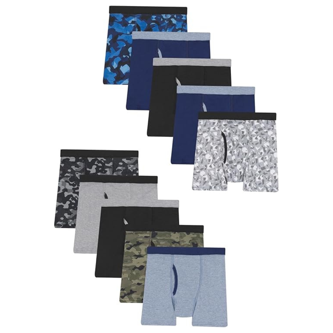 Hanes Boys Comfort Flex And ComfortSoft Boxer Briefs (10 Pack)