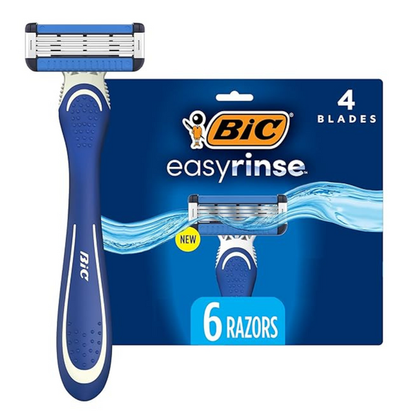 6-Pack BIC EasyRinse Anti-Clogging Men's Disposable Razors
