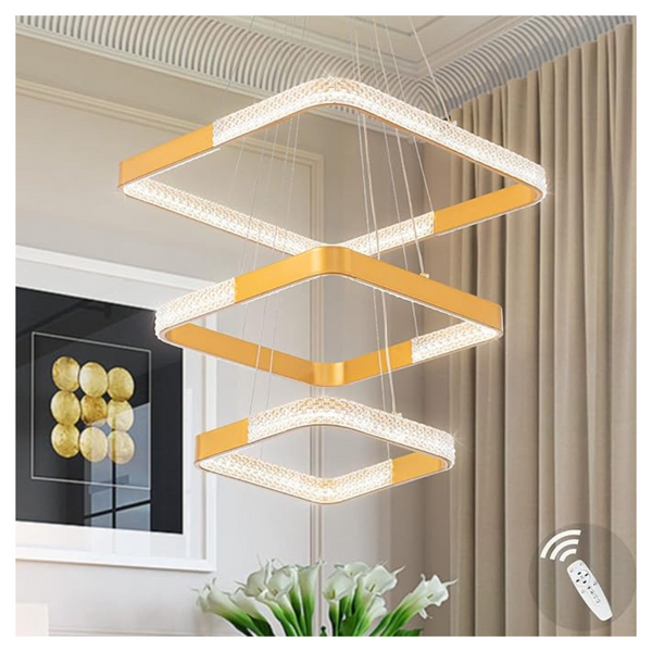 Adxeice Modern Smart Dimmable LED Ceiling Crystal Chandelier