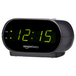 Amazon Basics Small Digital Oval Alarm Clock With LED Display