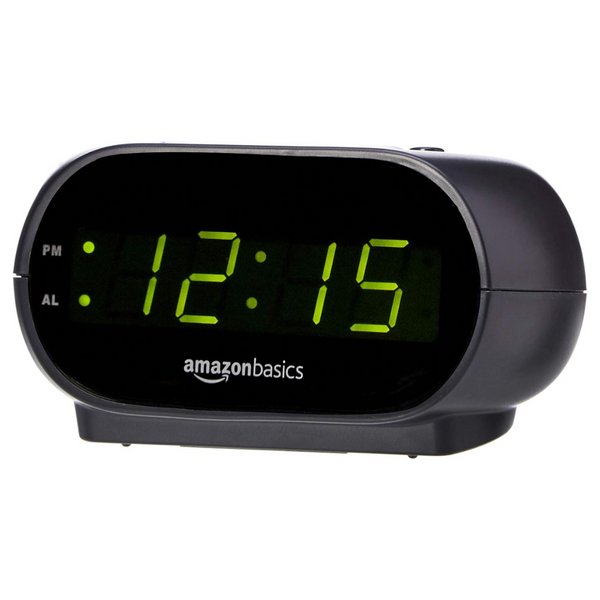 Amazon Basics Small Digital Oval Alarm Clock With LED Display