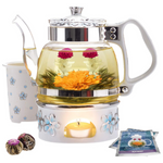 Teabloom Princess Of Monaco Teapot (34 oz) And 6-Piece Blooming Tea Gift Set