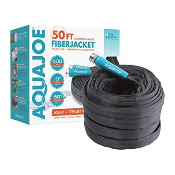 Aqua Joe FiberJacket 5/8" x 50ft Non-Expanding Garden Hose
