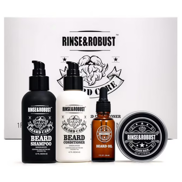 4-Piece Rinse & Robust Men's Beard Wash & Conditioner Set