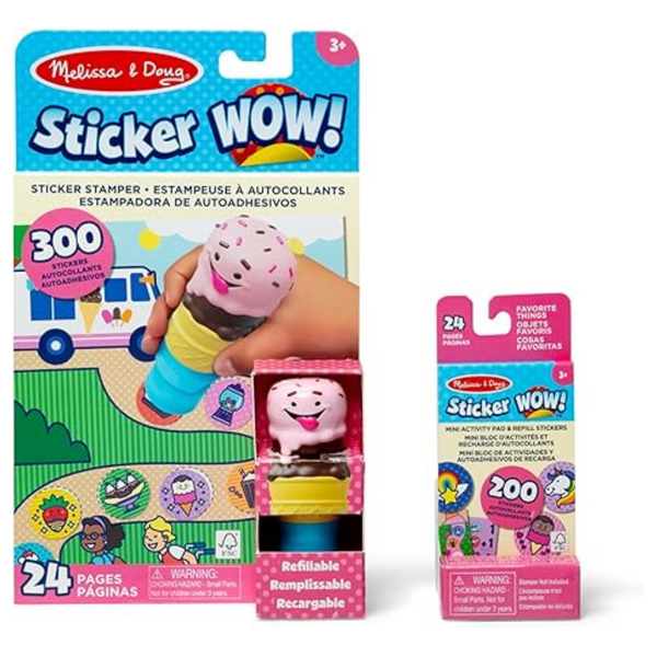 Melissa & Doug Sticker Wow! Ice Cream Bundle,Sticker Stamper Activity Pad