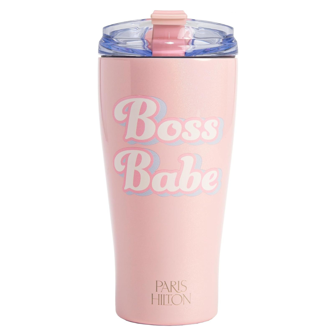 20-Oz Paris Hilton Boss Babe Leak-Proof Insulated Tumbler