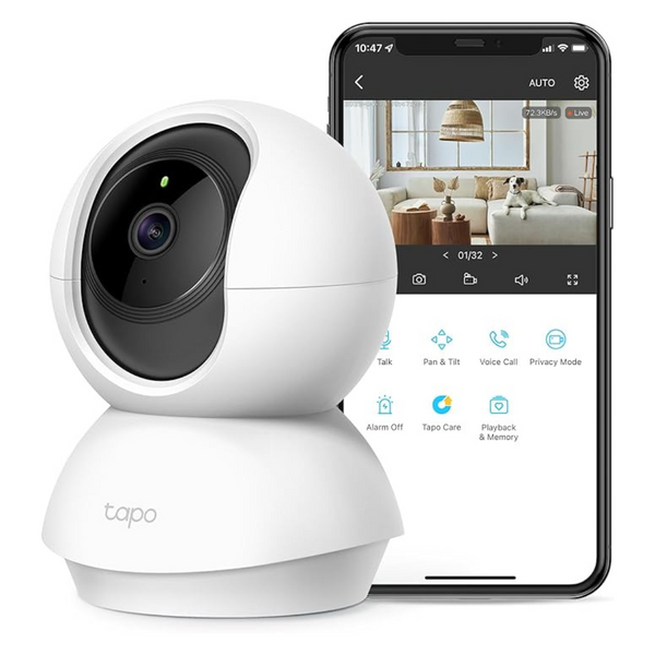 TP-Link Tapo 2K Pan Tilt Security Camera for Baby Monitor (2 Colors)