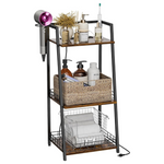 3-Tier Bathroom Shelves With Charging Station & USB Outlets