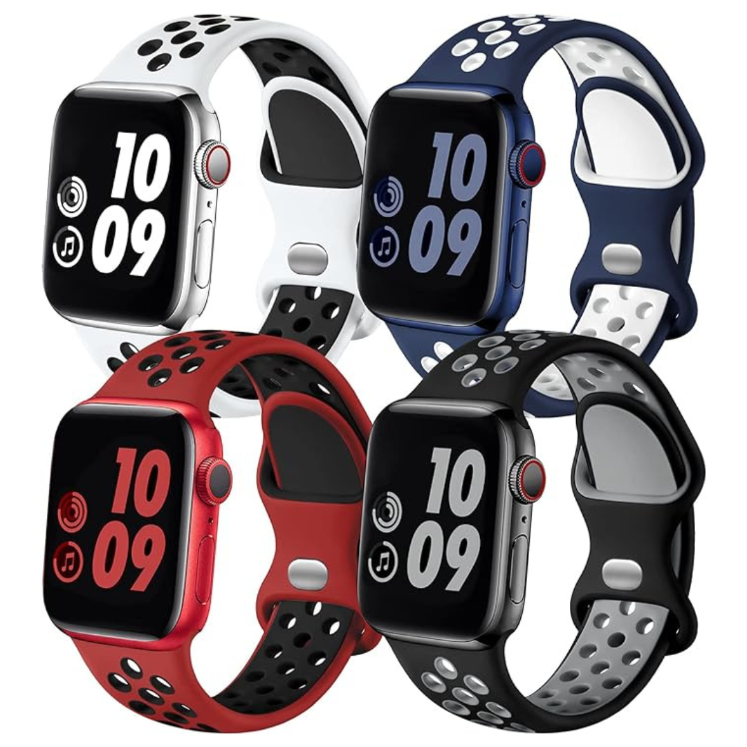 4-Pack Unisex iWatch Ultra 2 SE Series Sport Silicone Strap