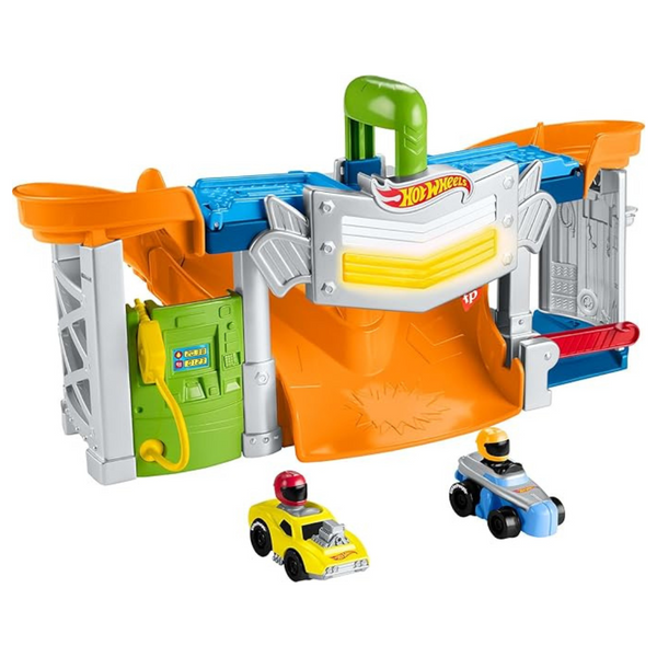 Fisher-Price Little People Hot Wheels Toddler Toy Race And Go Track Set