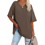 Athmile Women's Summer Oversized V Neck Shirts