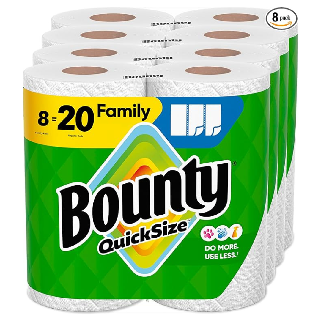 8-Pack Bounty Quick-Size Paper Towels Family Roll