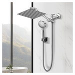 Cshidworld 8" Dual Shower Head Combo With 11'' Extension Arm