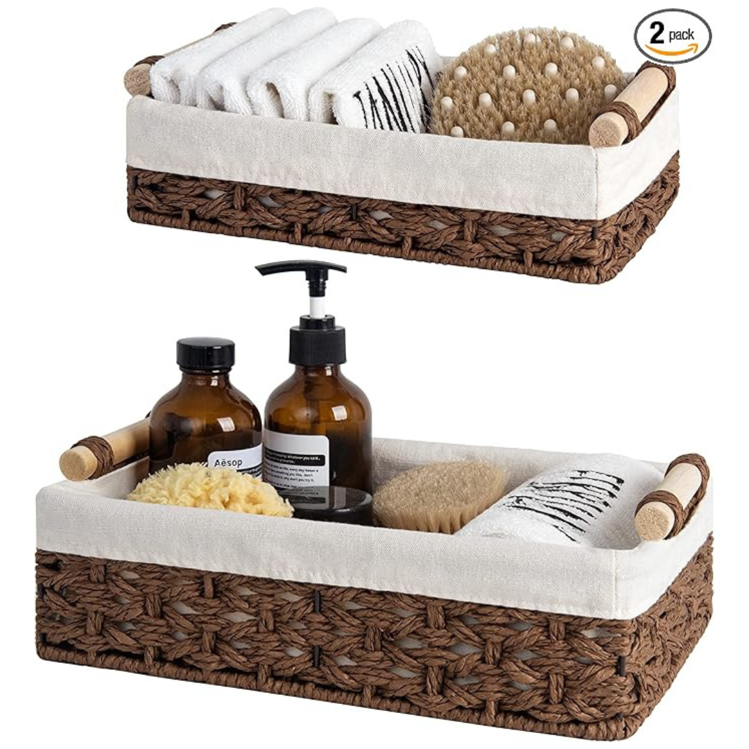 StorageWorks Brown Paper Rope Storage Baskets