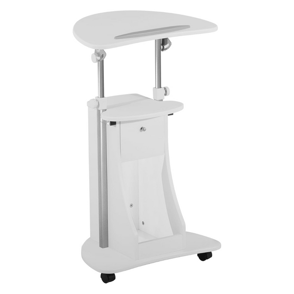 Techni Mobili Adjustable Height Rolling Laptop Cart With Storage