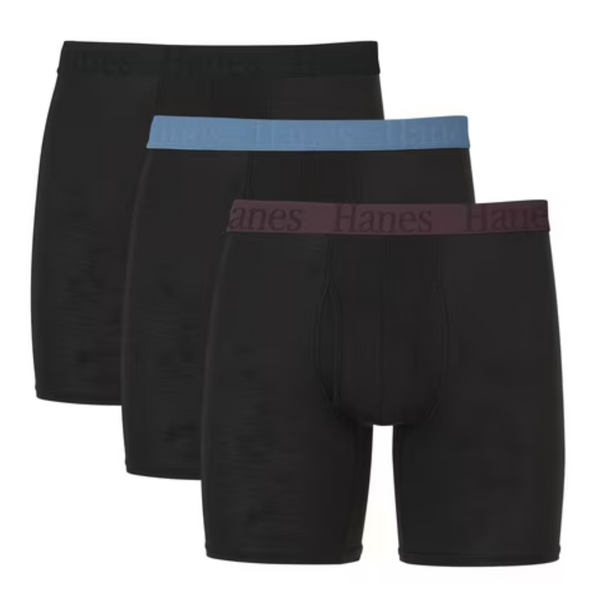 3-Pack Hanes Men's Supersoft Viscose From Bamboo Boxer Briefs (Various)