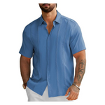 Hardaddy Men's Hand Embroidery Deco Vacation Shirt