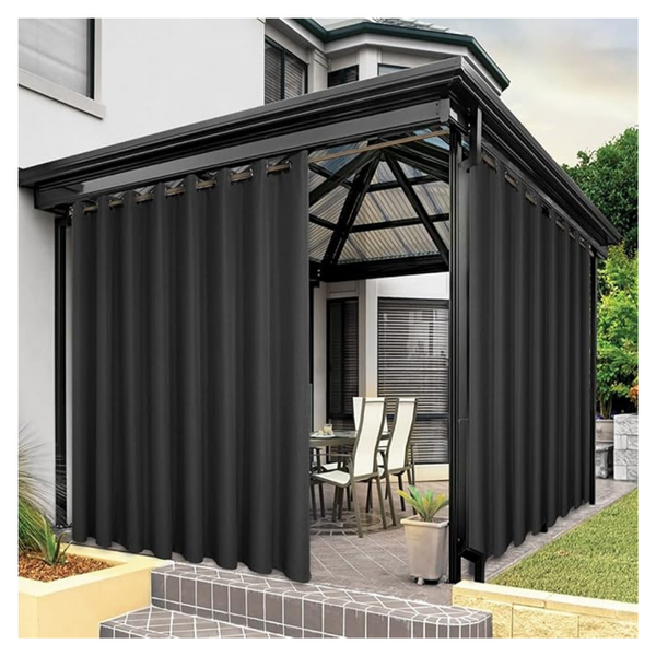 Waterproof 110"W x 120"L Patio Thick Privacy Wide Grommet Curtains