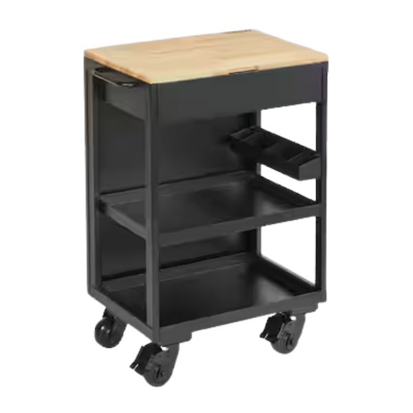Husky Heavy Duty Welded Utility Cart With Wooden Top