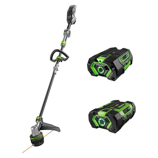 EGO Kit Power+ 16" Li-Ion Cordless Straight Shaft String Trimmer W/4.0Ah Battery, 2.5Ah Battery & Charger