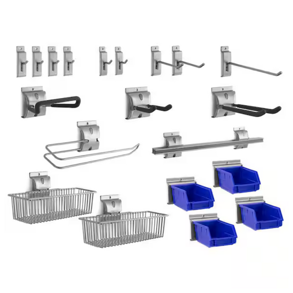NewAge 20-Piece PVC Slatwall Accessory Hook Kit Large