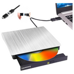 Laurensory USB 3.0 External CD/DVD Player & Burner With USB-C Adapter