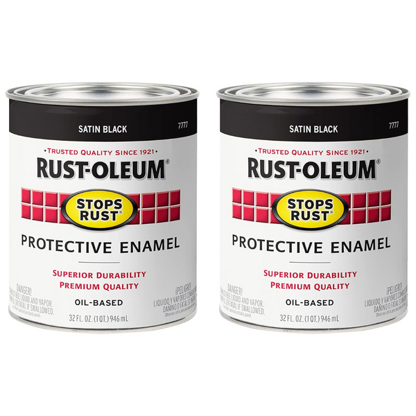2-Pack Rust-Oleum Satin Black Stops Rust Brush On Paint (1-Qt each)
