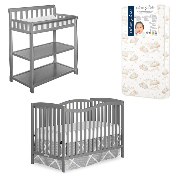 Dream On Me Convertible Crib W/ Changing Table & Mattress