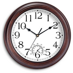 KECYET 8.5" Outdoor Silent Wall Clock With Thermometer