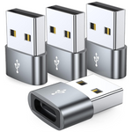 4-Pack JXMOX USB-C To USB-A Charger Cable Converter
