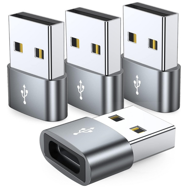 4-Pack JXMOX USB-C To USB-A Charger Cable Converter