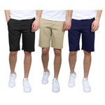 3-Pack Men's Stretch Cotton Twill Chino Shorts