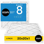 6-Pack Simply 20x20x1 Merv 8 MPR 600 Furnace Air Filter For HVAC