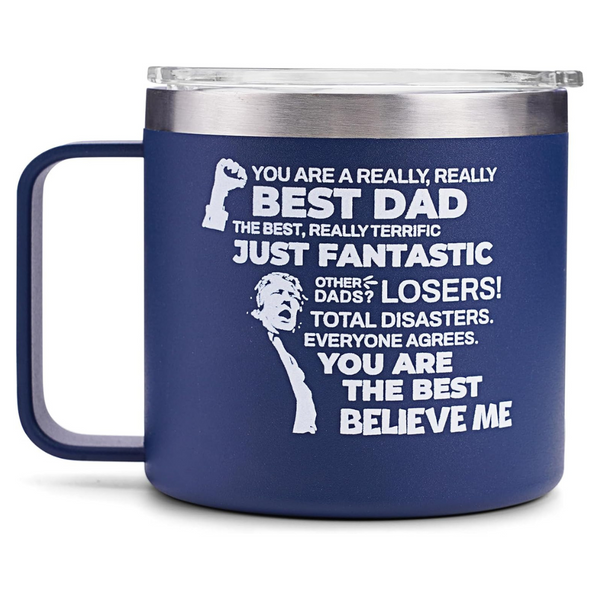 14oz Cessfle Funny Trump Dad Mug (Blue Gray)
