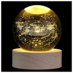 3D Solar System Crystal Glass Ball