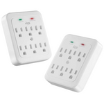 2-Pack 6-Outlet Wall Surge Protector Power Strip