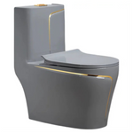 Watermony Dual-Flush Gray Silent Anti-Odor Toilet With Seat
