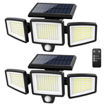 2-Pack 2500-Lumen Solar Outdoor LED Lights W/ Motion & Remote