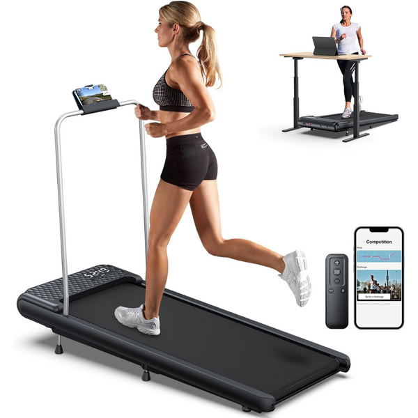 Wellfit 10% Incline Walking Pad Treadmill with Handlebar
