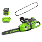 Greenworks 60V 16" 1.5kW Brushless Chainsaw with Battery & Charger + Bonus Chain