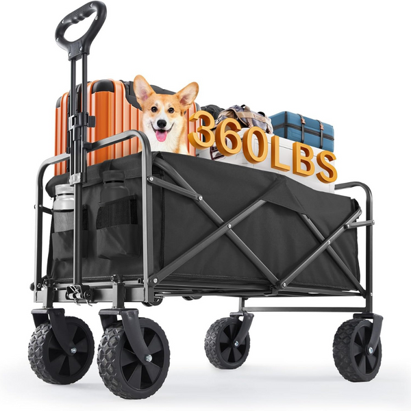 Sweetcrispy 120L Collapsible Foldable Wagon Cart